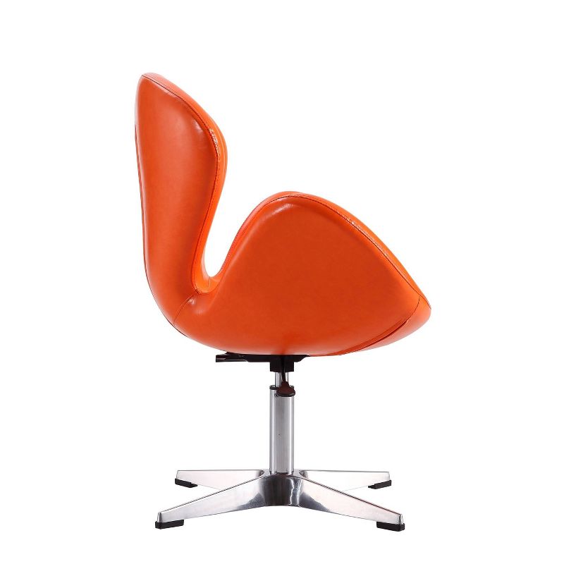 Raspberry Faux Leather Adjustable Swivel Chair - Manhattan Comfort, 5 of 8