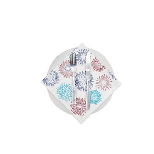 C&F Home Firework Sparkle Design Pattern Single 4th of July Patriotic Cotton Napkin - 1 of 3