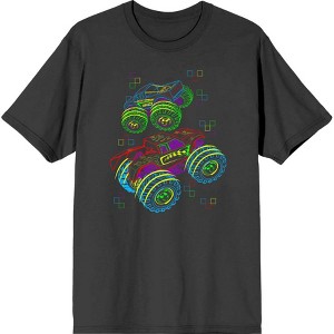 Colorful Line Art Car Adult Crew Neck Short Sleeve Tee - 1 of 2