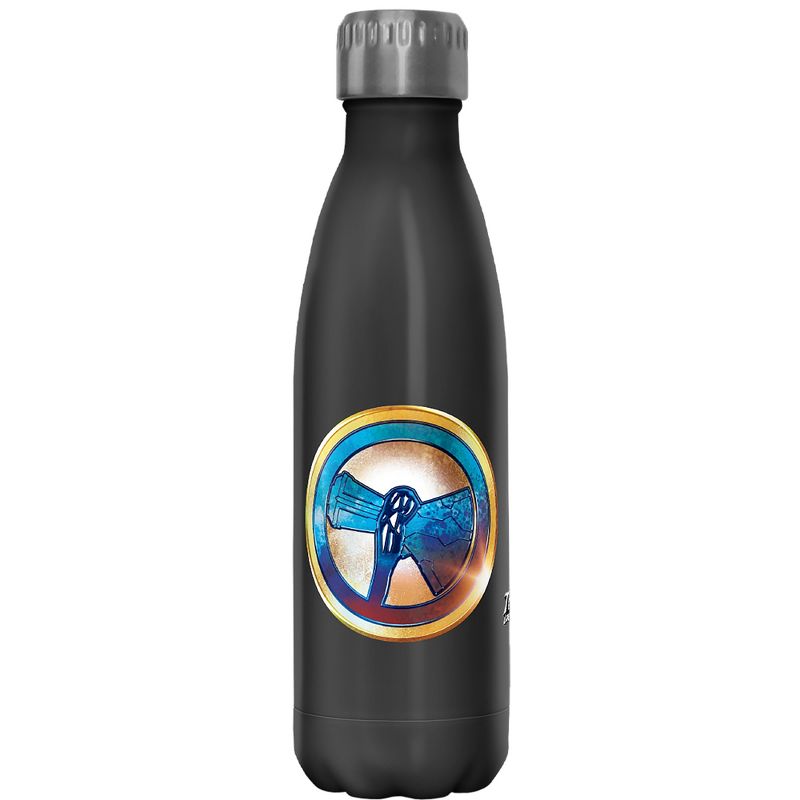 Marvel: Thor: Love and Thunder Stormbreaker Gold and Blue Emblem Stainless Steel Water Bottle, 1 of 3