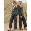 Hobemty Women Houndstooth Plaid Dressy Vintage Notched Collar Long Sleeve Semi Formal Suit Jacket - 3 of 4