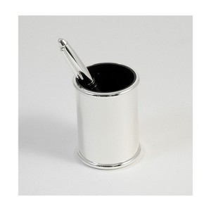 Bey-Berk Pen Cup With Black ABS Plastic Lining Silver Plated (D595) - 1 of 2