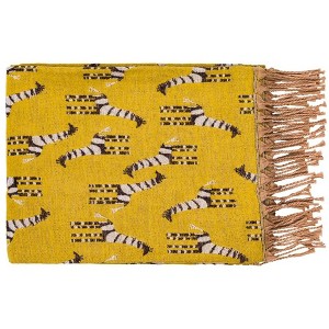 Mark & Day Tollet 50"W x 60"L Cottage Mustard Throw Blankets - 1 of 3