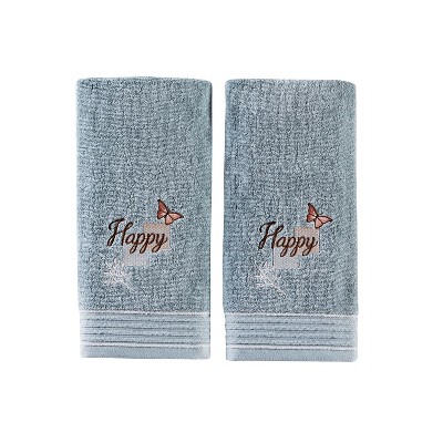 2pc New Hope Hand Towel Set Aqua - Saturday Knight Ltd.