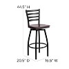 Flash Furniture Black Ladder Back Swivel Metal Barstool - 4 of 4