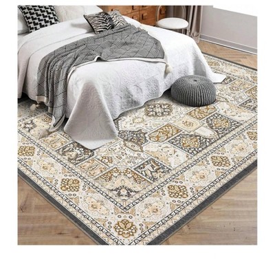 Garvee Washable  Area Rug For Living Room, Large Dining Room Rug Floor Carpet, Non-Shedding Vintage Rugs, Low Pile Non-Slip Rug