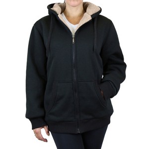 Rudoplh  Women's Loose Fit Heavyweight Hoodie With Faux Shearling Lining - 1 of 2