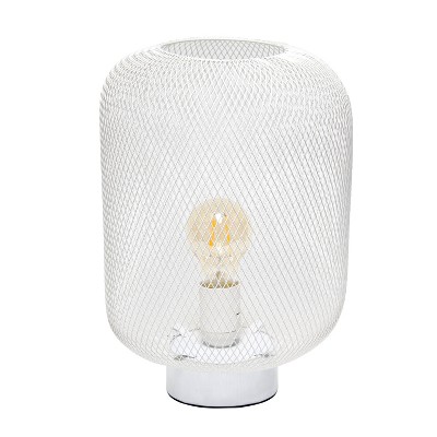 Metal Mesh Industrial Table Lamp White - Simple Designs