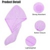 Unique Bargains Soft Hair Towel Wrap Drying Cap Coral Fleece for Wet Long Thick Curly Hair 9.84x27.56 Inch 2 Pcs - 3 of 4