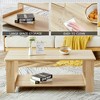 Modern and practical walnut textured coffee tables , tea tables. The double layered coffee table is made of MDF material. Suitable for living room - 2 of 3