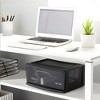 Homz 2 Pack Storage Cart, Wide Body 1 Drawer Plastic Rolling Container for Home and Office Organization, Black Frame with Smoke Tint Drawer - 2 of 4