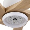 YUHAO 52 in. Indoor Matte White Standard Ceiling Fan with Light, Remote Control Included and Natural Wood Blades - 4 of 4
