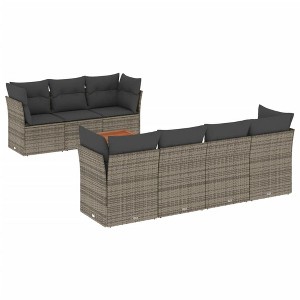 vidaXL Garden Sofa Set Grey PE rattan Modular Garden Sofa Set - 1 of 4