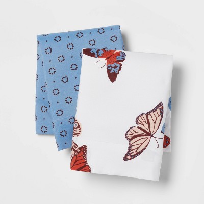 Photo 1 of 2 PACK----Standard 2PCS Microfiber Pillowcase Set Butterflies/Blue - Room Essentials&#8482;