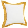 20" X 20" White And Golden Yellow 100% Cotton Geometric Zippered Pillow - 4 of 4