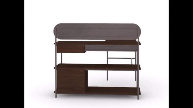 Radial L Shape Desk Umber Wood - Sauder, 2 of 9, play video