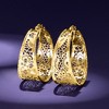Ross-Simons Italian 14kt Yellow Gold Textured and Polished Lace Hoop Earrings - 3 of 4