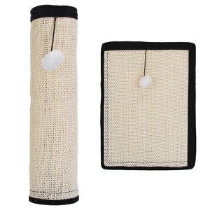 iMountek "14.96x11.42in Cat Scratching Pad with 9 Screw Nails, Natural Sisal Scratcher for Furniture Protection"Flaxen - 1 of 4
