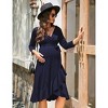 Women's Maternity Summer Bodycon Short Sleeve Mini Dress and Ruffle V-Neck 3/4 Sleeve Midi Dress - 4 of 4