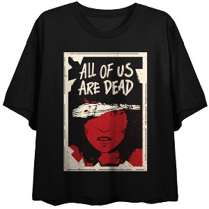 All Of Us Are Dead Namr-Ra Women’s Black Crew Neck Short Sleeve Crop Top - 1 of 4