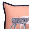 Bacati - Tribal Coral/Navy Throw Pillow - 3 of 4