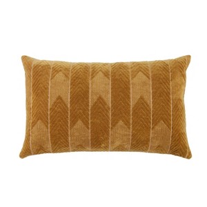 16"x24" Oversized Bourdelle Chevron Poly Filled Lumbar Throw Pillow Beige - Jaipur Living: Cotton Knit, Removable Cover, Indoor Use - 1 of 4