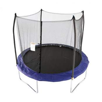 Skywalker Trampolines Heavy Duty Large 10 Foot Round Outdoor Trampoline for Kids with No Gap Safety Net Enclosure, Blue