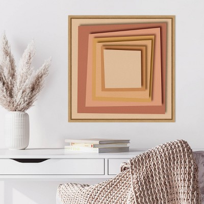 Regina Morre Abstract Earthy Tones Canvas Wall Art with Maple Frame