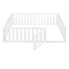 NicBex Twin/Full/Queen Size Kids Montessori Bed with Door,Floor Bed with Fence,Toddler bed for Bedroom Playroom,Walnut/White/Gray/Brown - 4 of 4