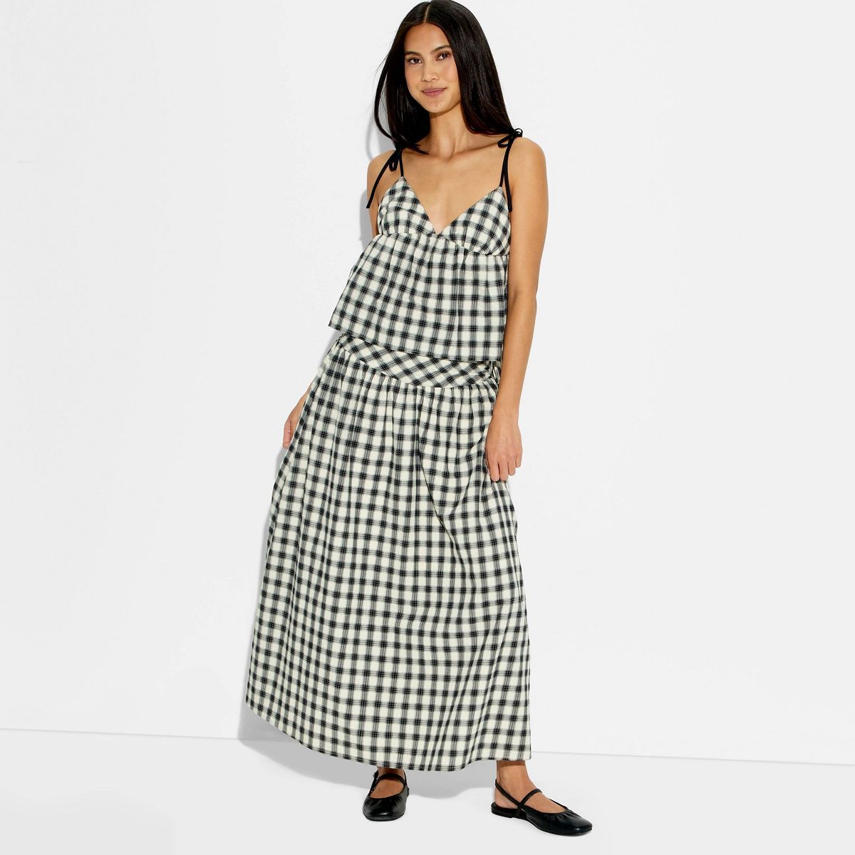 Women's Maxi Plaid Skirt - Wild Fable™ Khaki
