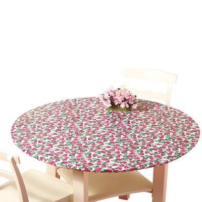 Collections Etc Collections Etc. Patterned Fitted Table Cover with Soft Flannel Backing and Durable Wipe-Clean Vinyl Construction