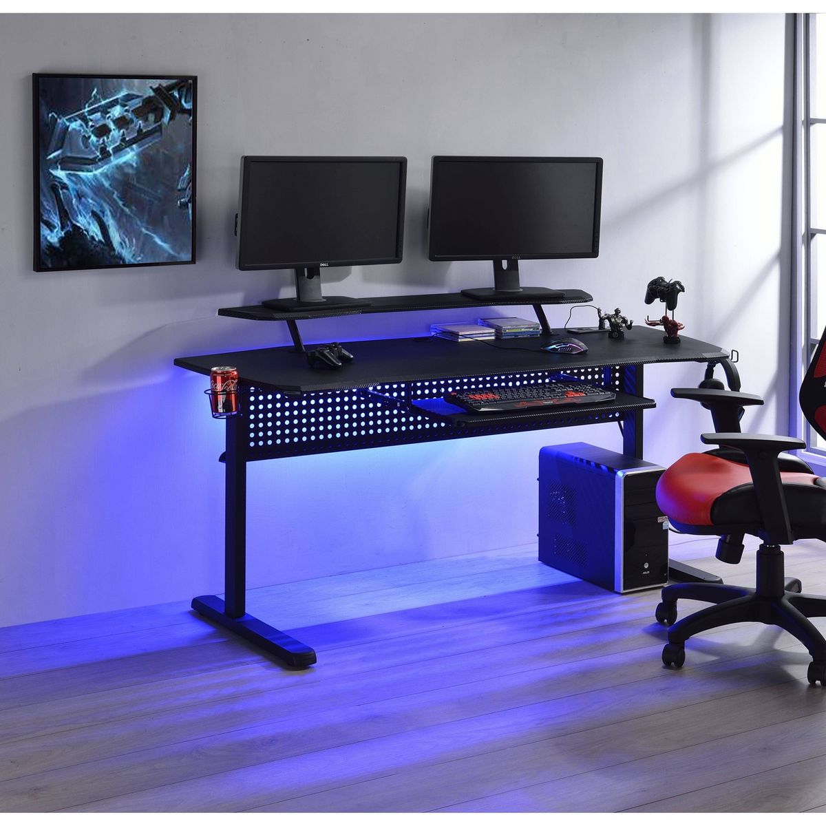 Vildre Gaming Desk with USB Port - Acme Furniture - thumbnail 2