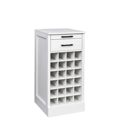 Vynxaria Bar Serving Carts, 35-Inch White Modular 28-Bottle Wine Cabinet