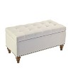 VYNXARIA Ottoman storage bench, recessed support hinge top easy to open, rivet trim around, bedroom, entrance, living room - 2 of 4
