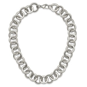 Chisel Stainless Steel Polished Circle Link 17" Necklace - 1 of 4