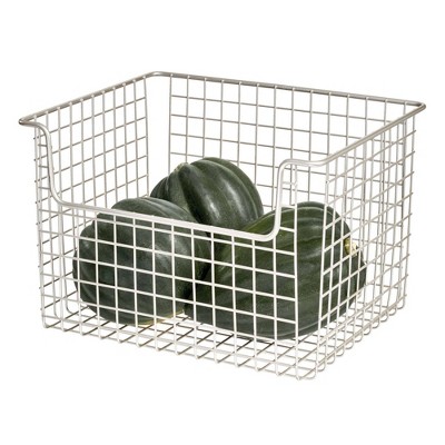 iDESIGN 12"x10"x7.75" Classico Open Wire Basket Silver