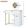 Vanity Desk With Mirror And Light, 31.5" L Dressing Table, 3 Lighting Modes Adjustable Brightness, Vanity Makeup Table With 2 Drawers and 1 Cabinet - 2 of 4