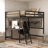 Flash Furniture Riley Loft Bed Frame with Desk, Twin Size Wooden Bed Frame with Protective Guard Rails & Ladder for Kids, Teens and Adults - image 2 of 4