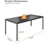 Aluminum Patio Dining Table for 4-8 Person, 74" x 36" Rectangle Outdoor Dining Table with Aluminum Tabletop and Metal Frame for Deck Garden,Black - 2 of 4