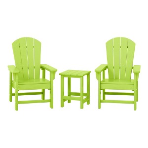 WestinTrends Malibu Kids 3-Piece Outdoor HDPE Adirondack Chairs With Square Side Table Set - 1 of 4