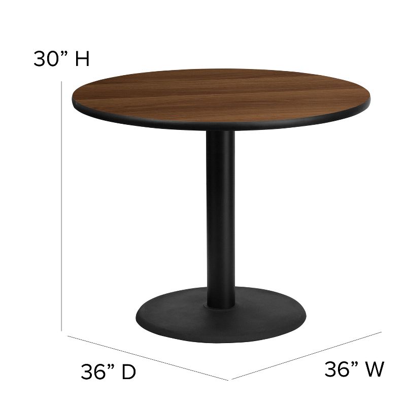 Flash Furniture 36'' Round Laminate Table Set with X-Base and 4 Trapezoidal Back Banquet Chairs, 4 of 5