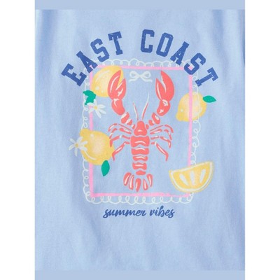 The Children's Place Girls Short Sleeve Lobster Graphic Tee Blue M (7/8) — фото 2