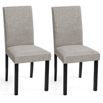 Subrtex Linen Solid Wood Dining Chair Upholstered Parsons Chair (Set of 2)