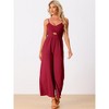 INSPIRE CHIC Women's Casual Sleeveless Cut Out Smocked Loose Wide Leg Jumpsuits - 3 of 4