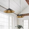Dewdrop 23.62 Inch Large Modern Black Pendant Light, Farmhouse Industrial Dome Shade with Gold Interior - 4 of 4