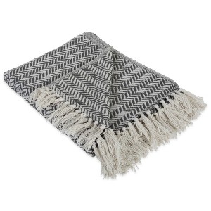 50"x60" Herringbone Chevron Throw Blanket - Design Imports - 1 of 4