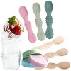 12-Pack Glass Baby Food Storage Jars with Lids, 6-Pack Silicone Baby Self-Feeding Spoons – BPA-Free, Leakproof, Freezer Safe Jars - 3 of 4