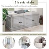 Sapphtopaz Modern Storage Bench Upholstered Shoe Bench with 4 Doors and Adjustable Shelves Shoe Storage Ottoman Entryway Bench for Bedroom - 2 of 4