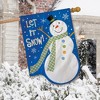 Briarwood Lane Burlap House Flag 40x28 For Outdoor Let It Snow Snowman Applique Winter For Winter House Flag - 4 of 4