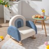 Infans Kids Rocking Chair Children Armchair Velvet Upholstered Sofa w/ Solid Wood Legs - 4 of 4